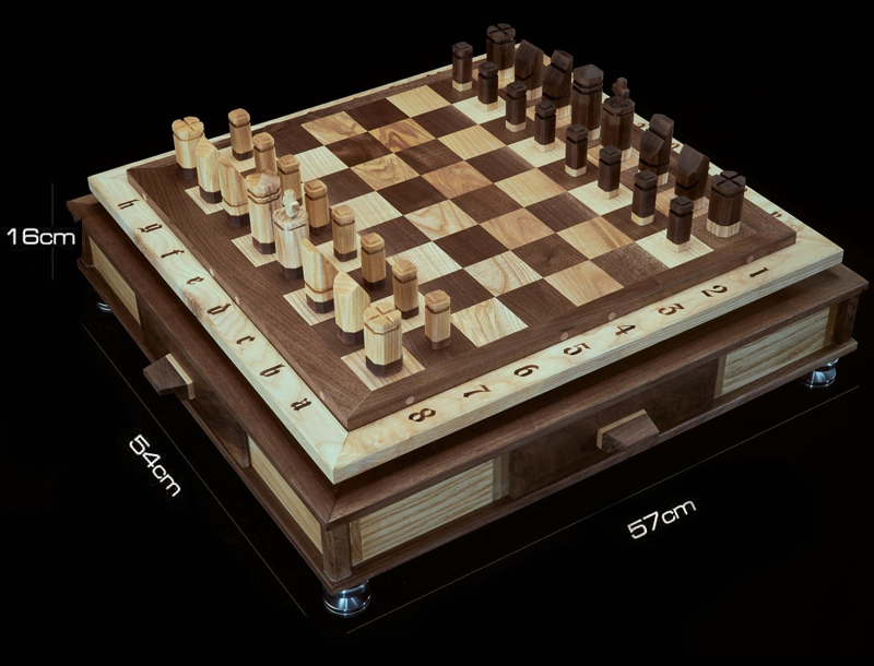 Bộ Bàn Cờ Handmade Gỗ Cao Cấp 3 Trong 1 8 bo ban co handmade 3 trong 1 go cao cap 04